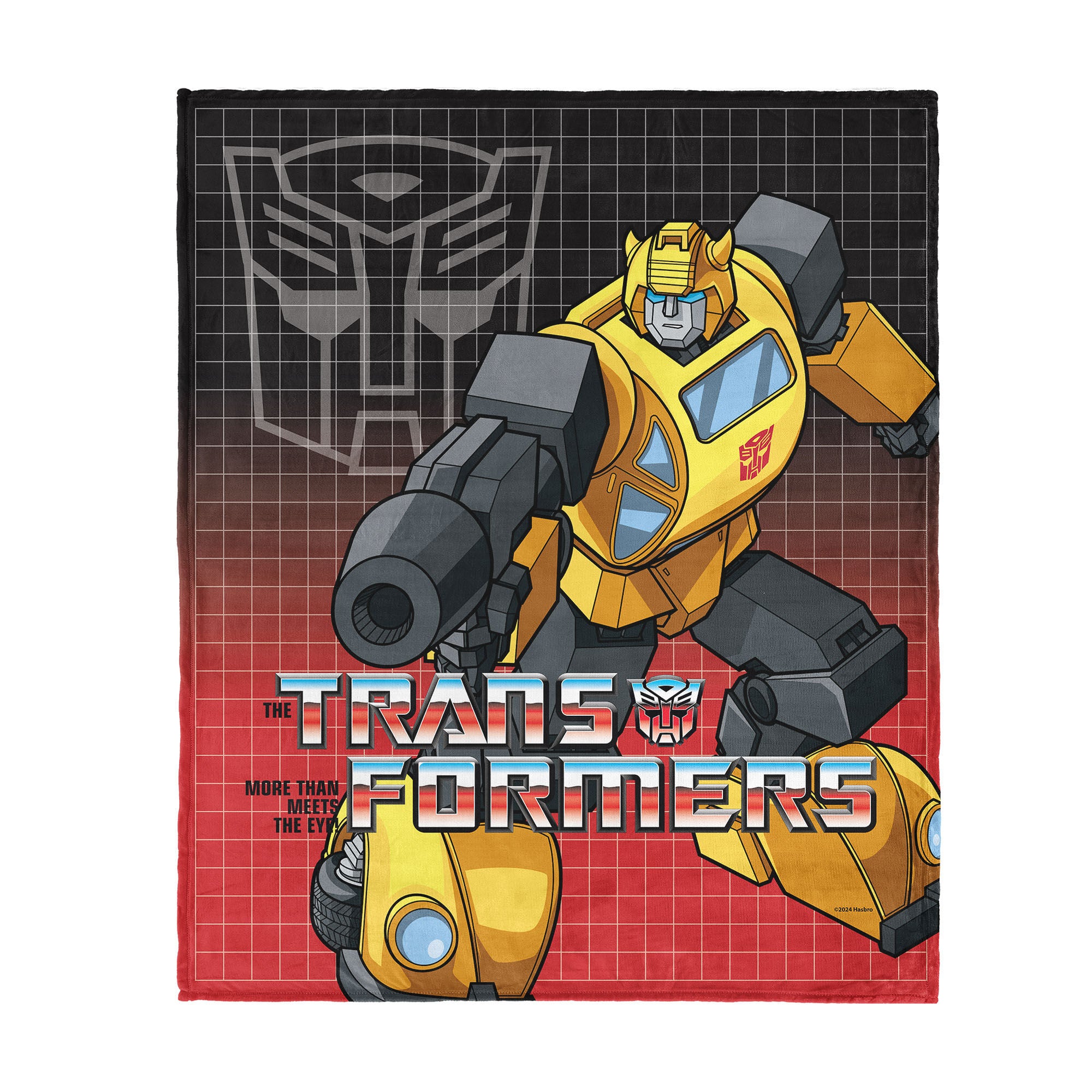 Hasbro Transformers G1 Grid Bumblebee Silk Touch Throw Blanket 40X50 Inches, RED, hi-res image number 0