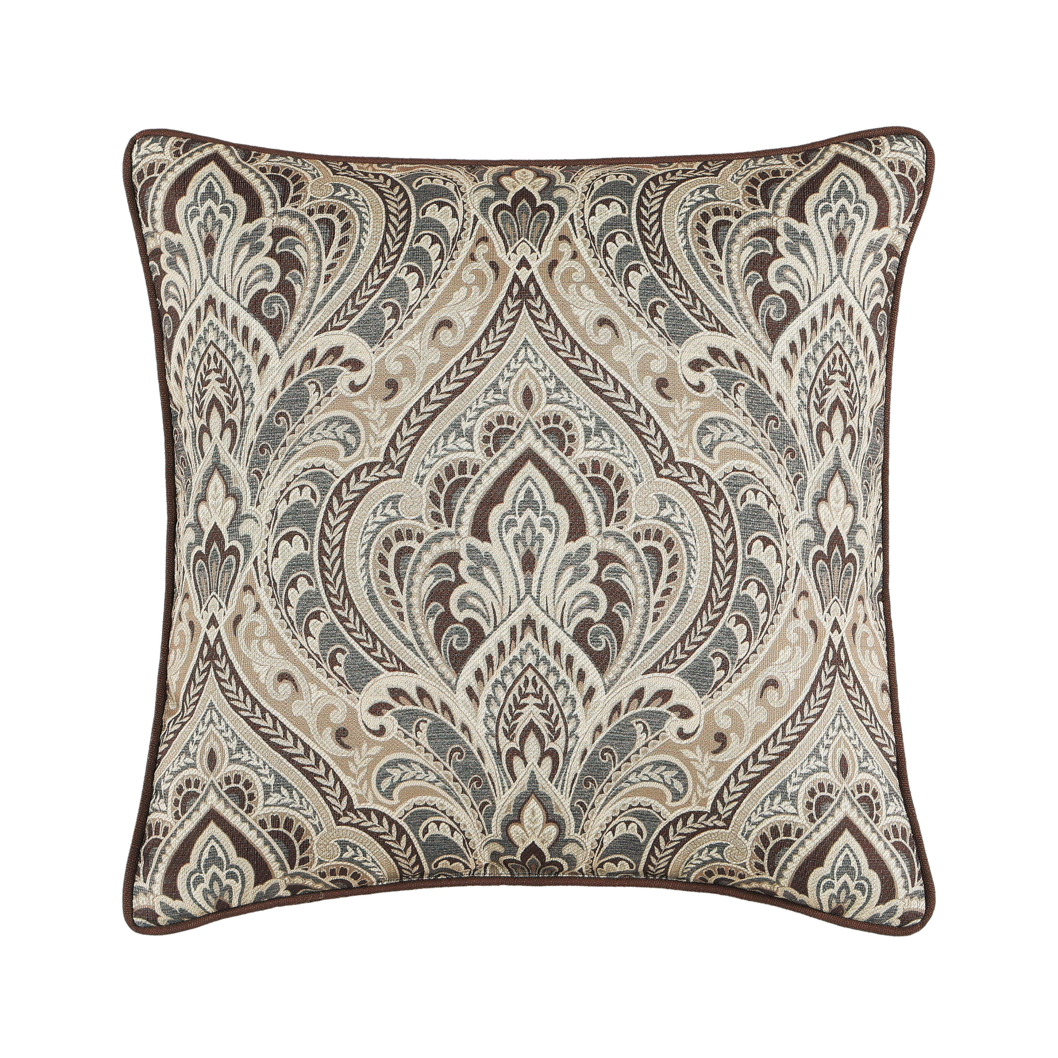 Maren 18 Inch Square Decorative Throw Pillow, CHOCOLATE, hi-res image number 0