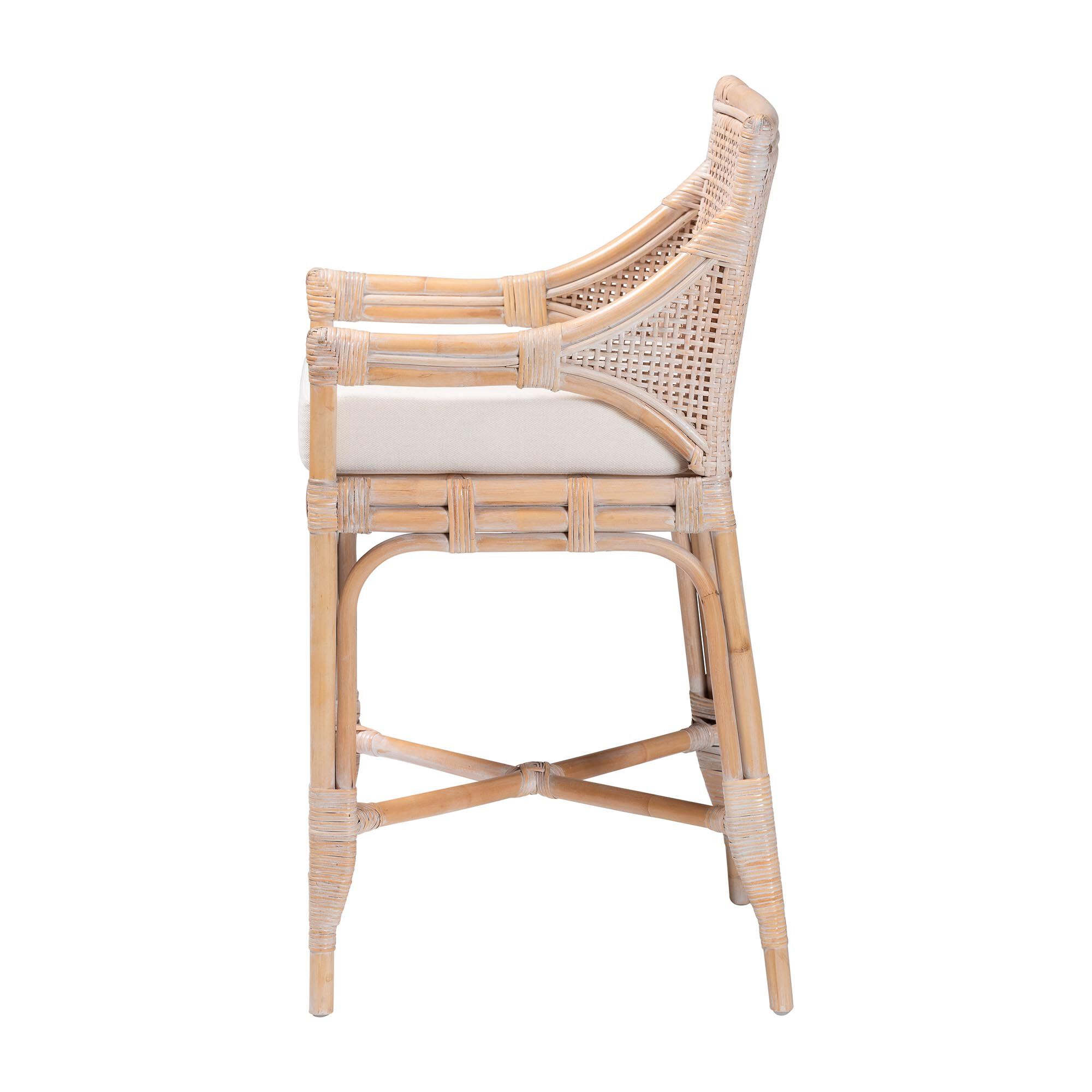Allen Natural Rattan Counter Stool, BROWN, alternate image number 3