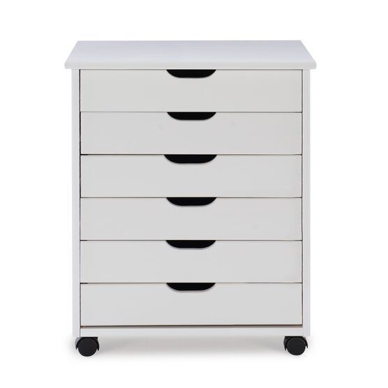 Croghan Six Drawer Wide Rolling Storage Cart | Brylane Home