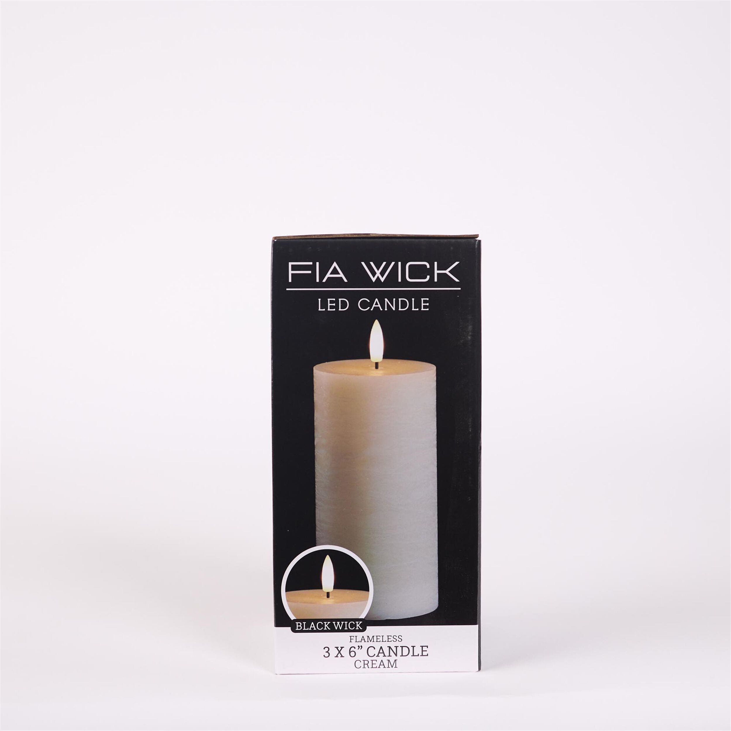 FIA Wick Ivory Pillar Candle Set of 2, BEIGE, alternate image number 1