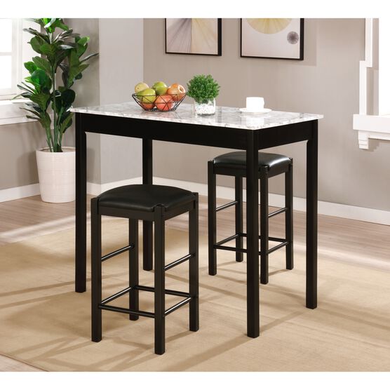 Lancer 3-Pc. Tavern Set, Faux Black Marble, , alternate image number null