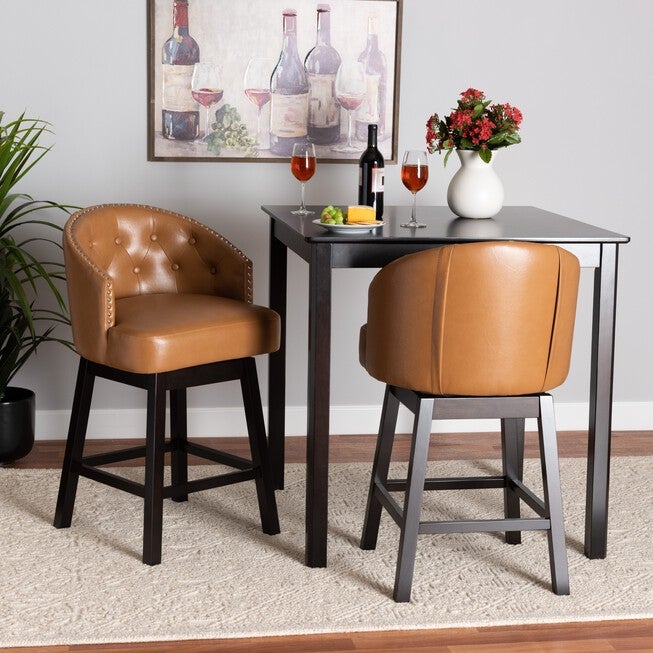 Theron Mid-Century Transitional 2-Piece Swivel Counter Stool Set, , alternate image number 15