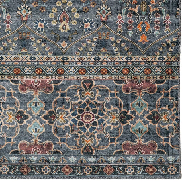 Washable Grant Teal/Ivory Rug, , alternate image number 3