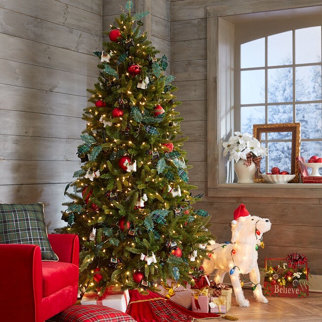 7½' Pre-Lit Fraser Fir Tree , GREEN, hi-res image number null