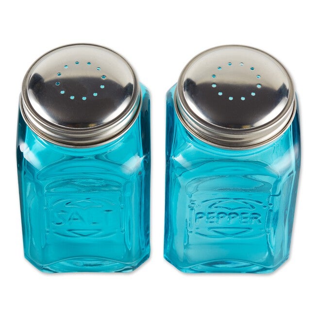 Retro Glass Salt & Pepper Set - Turquoise, , on-hover image number null