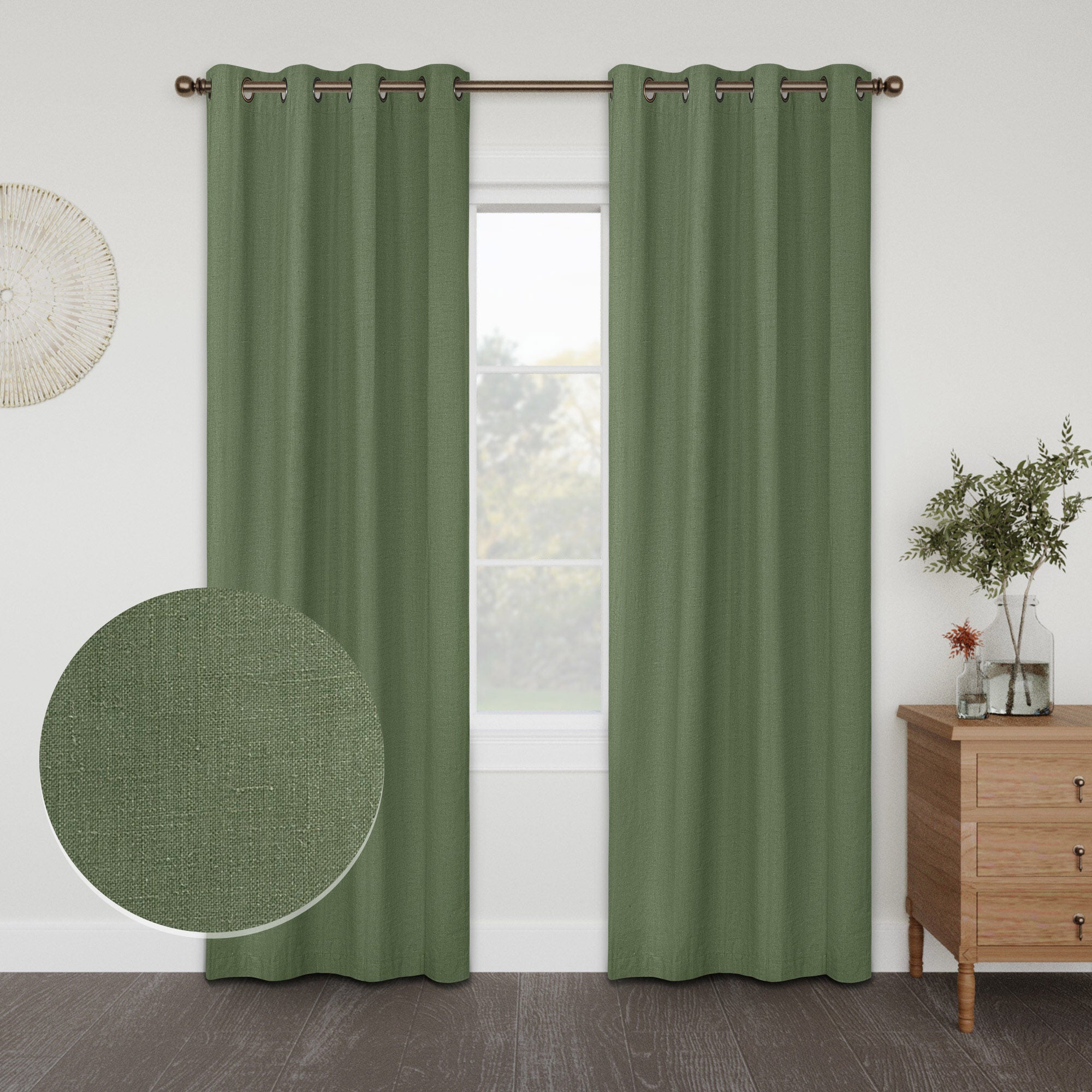 Linen Slub 100% Blackout Grommet Pair