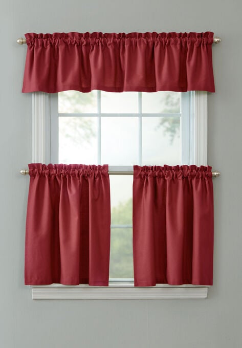 BH Studio Cotton Canvas Tier Set with Valance, BH Studio Cotton Canvas Tier Set with Valance,