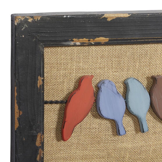 Multi Colored Wood Eclectic Birds Wall Decor, , alternate image number null