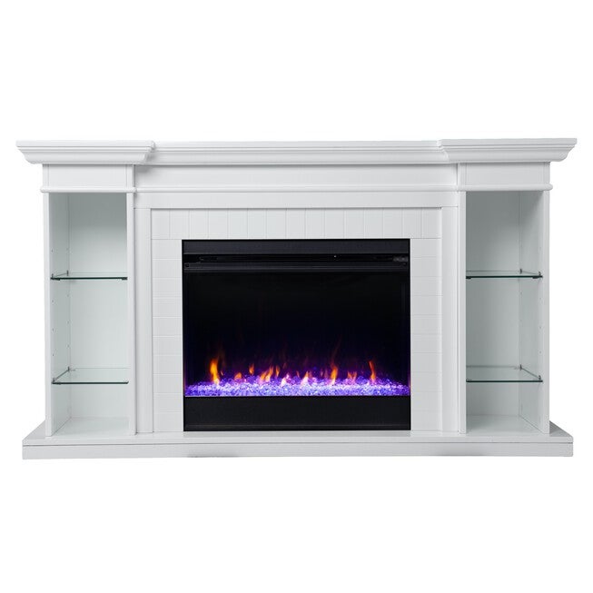 Henstinger Color Changing Fireplace W Bookcase, , on-hover image number null