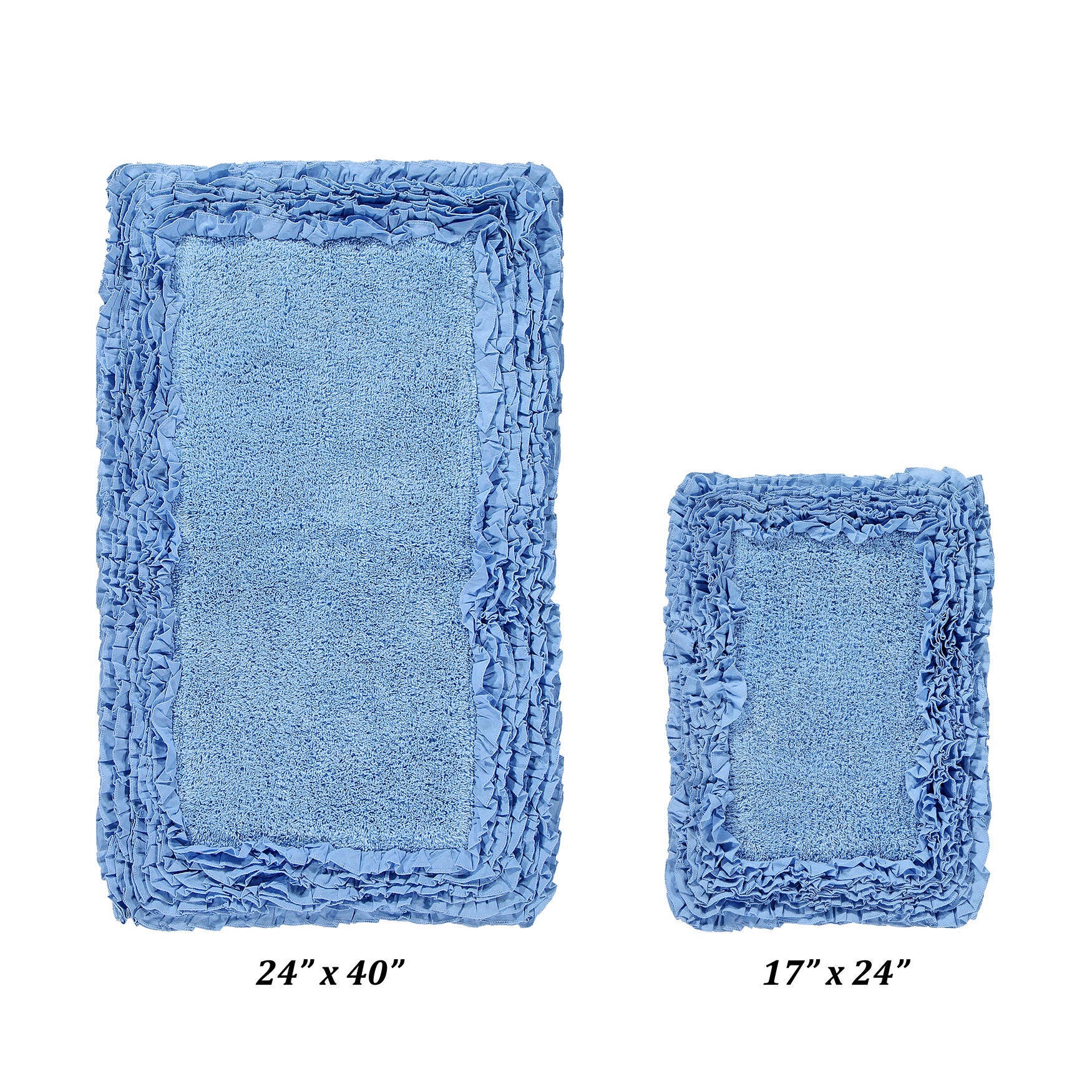 Shaggy Border Bath Rug Mat, 2-Pc. Set