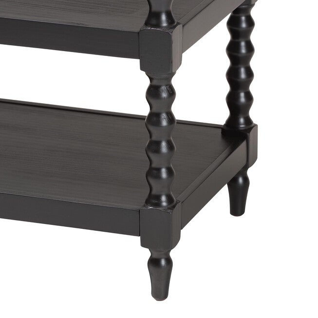 Imogene Retro-Modern Black Wood End Table, , alternate image number null