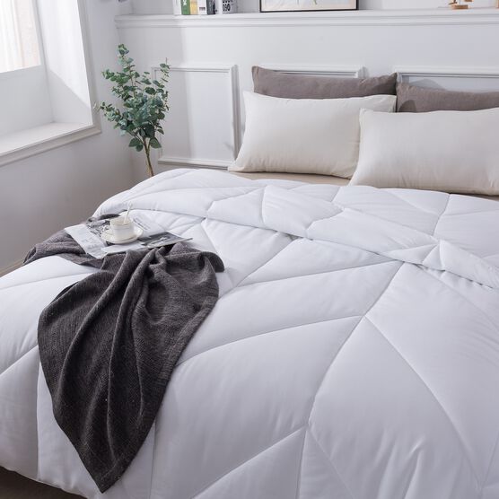 Chevron Stitch Down Alternative Comforter, White, , on-hover image number null