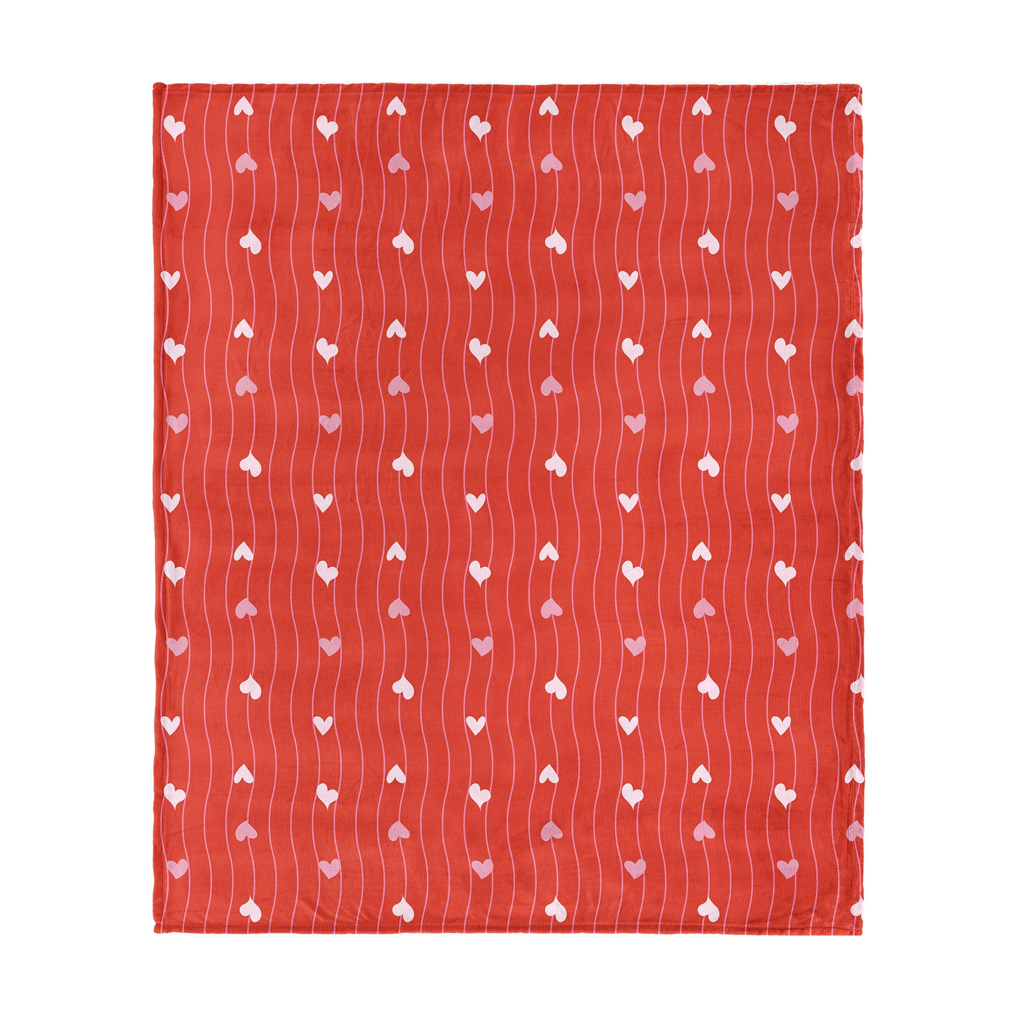 Valentine's Day Line Hearts Silk Touch Throw Blanket 50x60 Inches, LINE HEARTS, hi-res image number 0