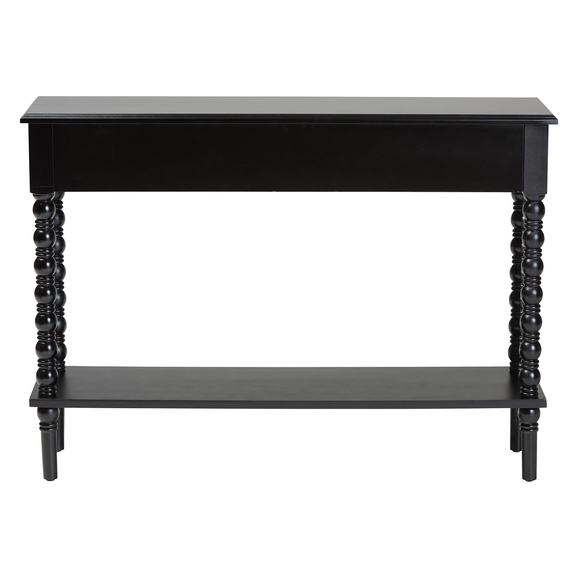 Malinda Classic Black Wood 2-Drawer Console Table with Spindle Legs, BLACK, alternate image number 5