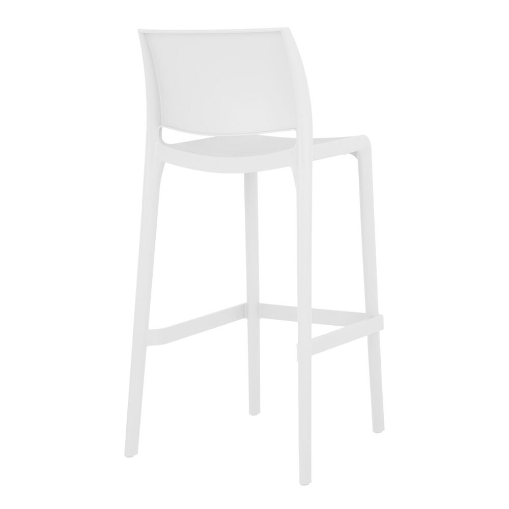 SET OF 2 SENSILLA OUTDOOR STACKABLE BARSTOOL, WHITE, alternate image number 3