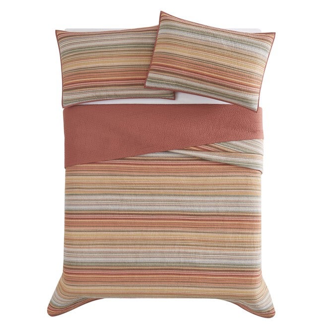 Sunset Stripe Yarn Dye 3 Piece Quilt Set, , alternate image number null