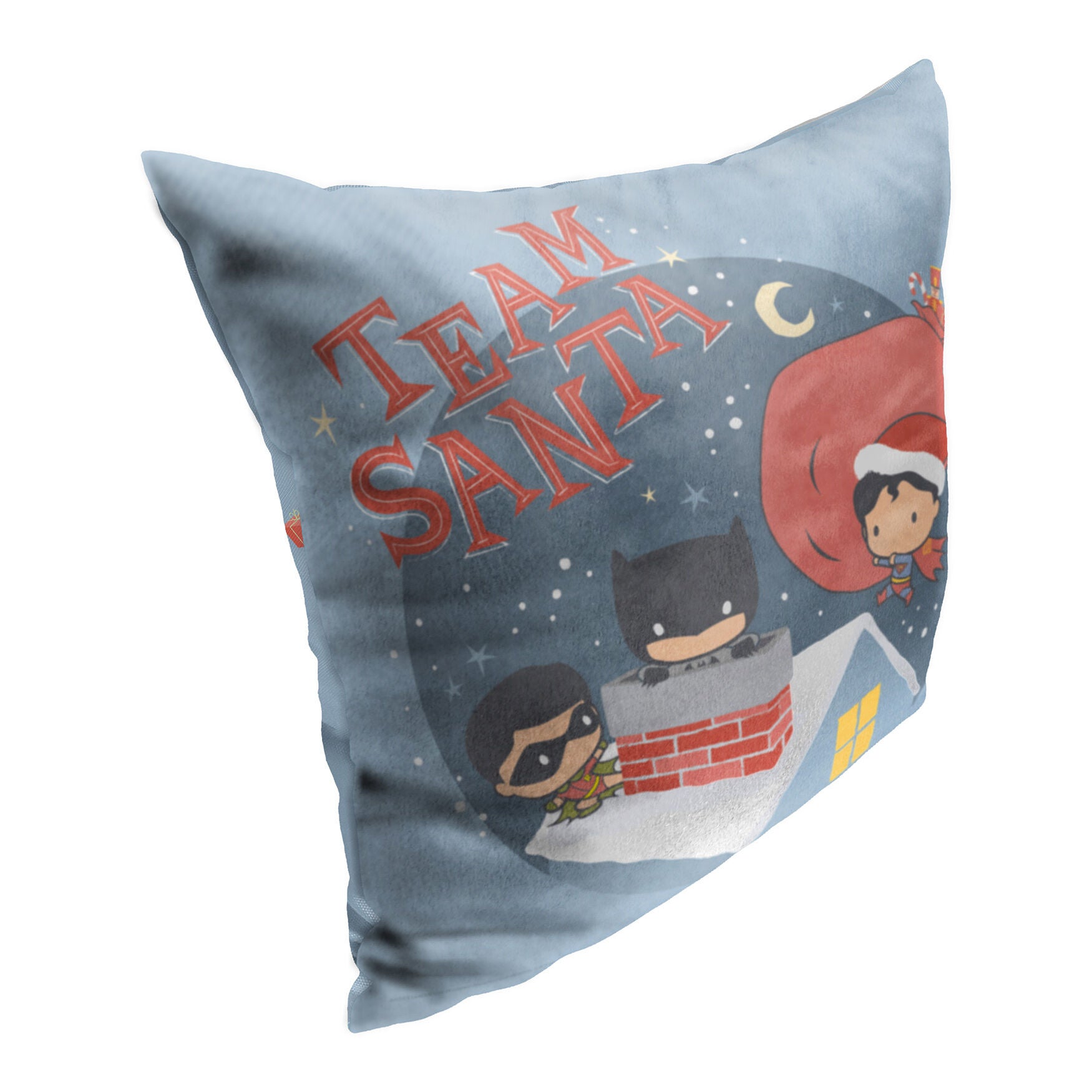 Wb Dc Justice League Team Santa Printed Throw Pillow, , on-hover image number 1