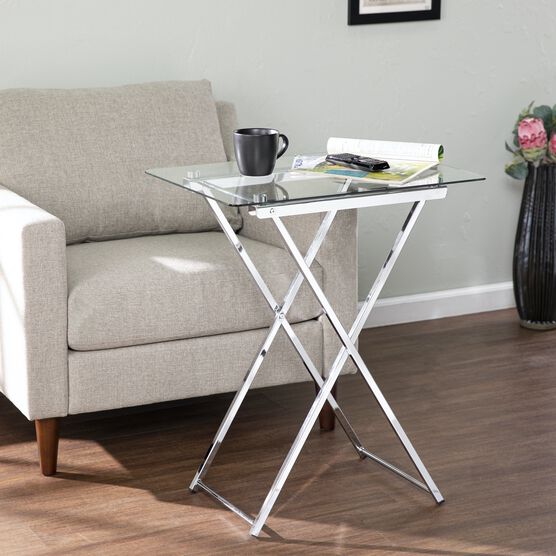 Meridino Folding Tray Table, CHROME, hi-res image number null