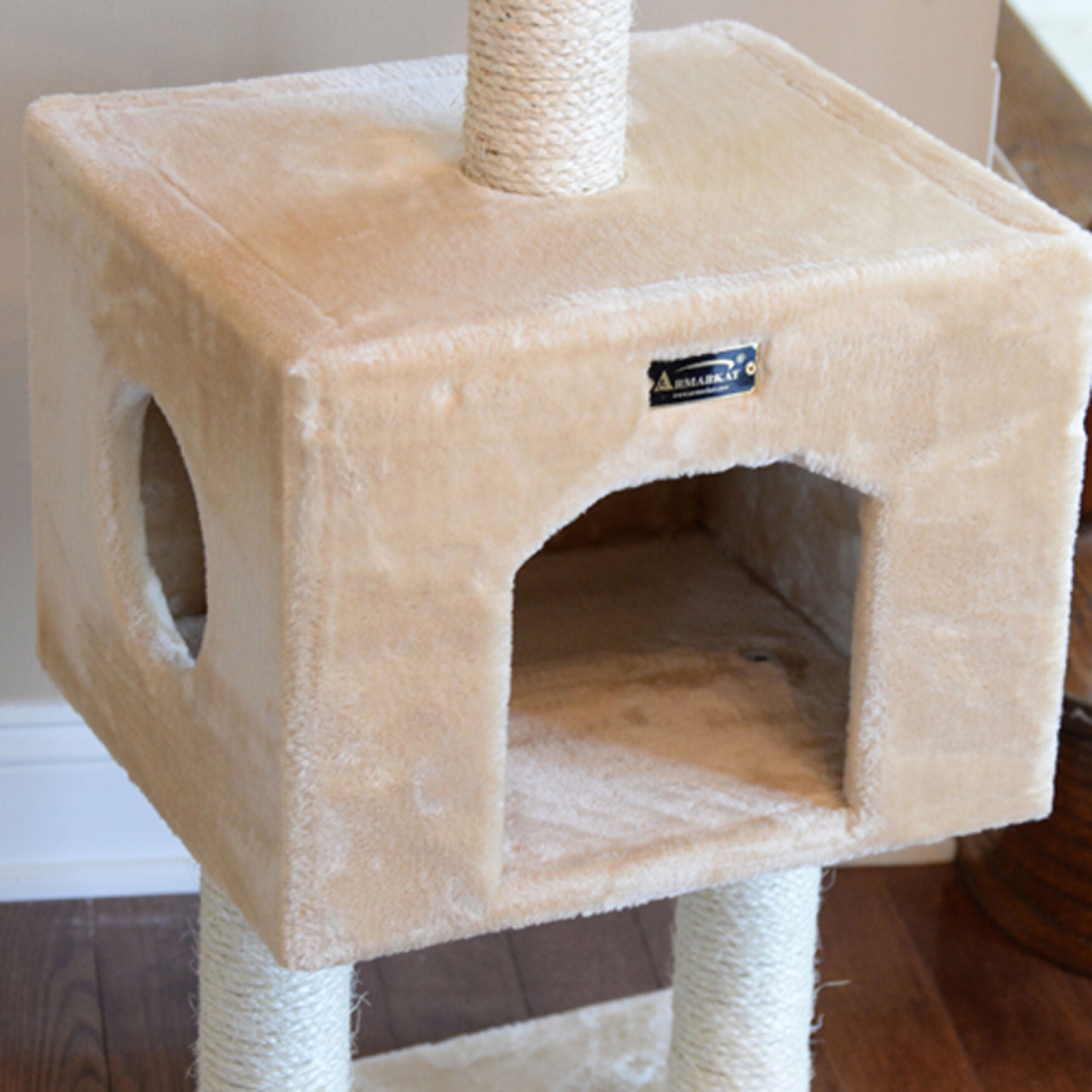 Real Wood 42 inches Cat Tree With Condo And Scratch Post, , alternate image number 4