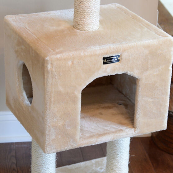 Real Wood 42" Cat Tree With Condo And Scratch Post, , alternate image number null