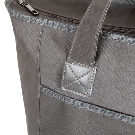 Wax Canvas Zip-Top Tote Bag, Charcoal, 50-Pound Capacity, , on-hover image number null