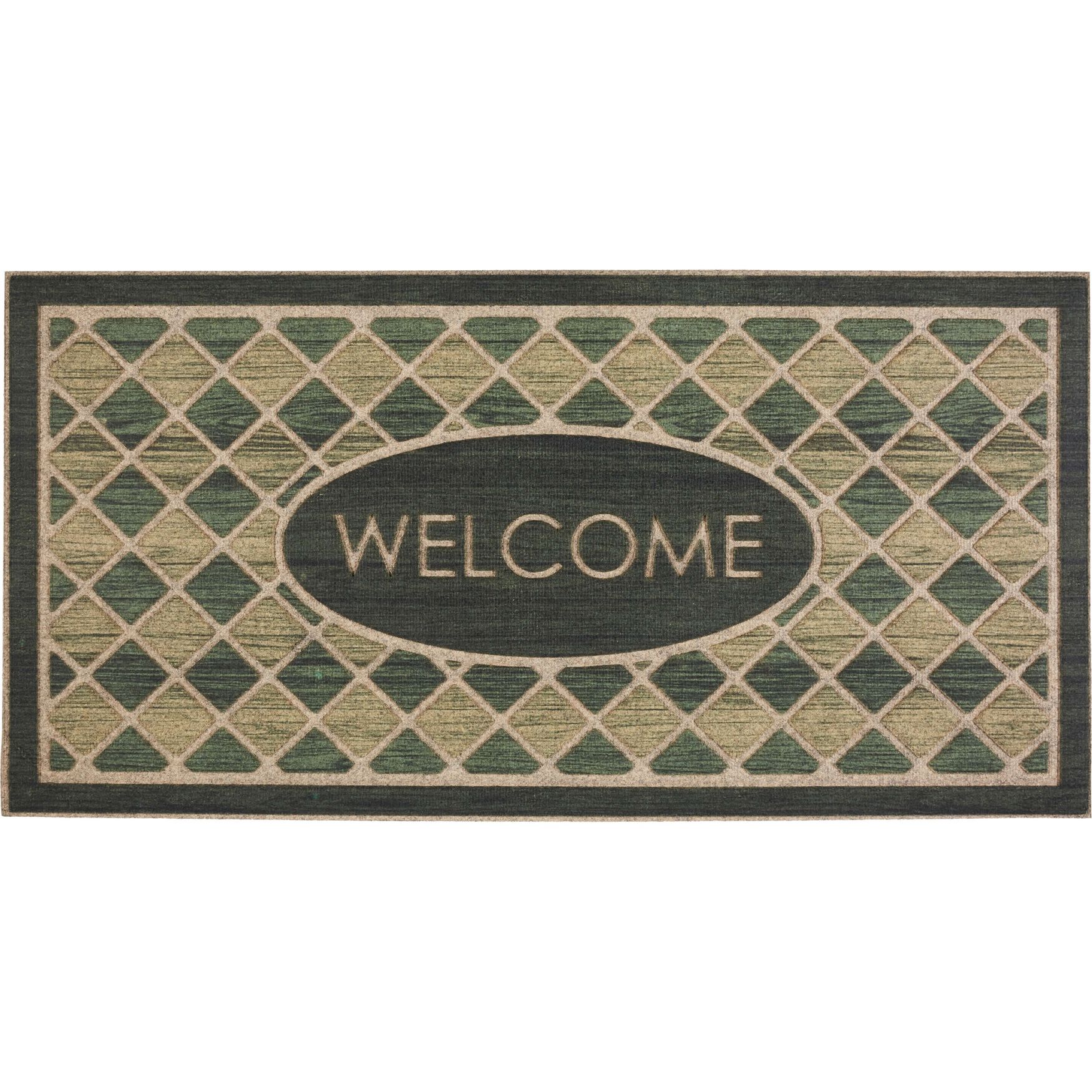 Ornamental Woodgrain Door Mat, CHESTNUT, hi-res image number 0