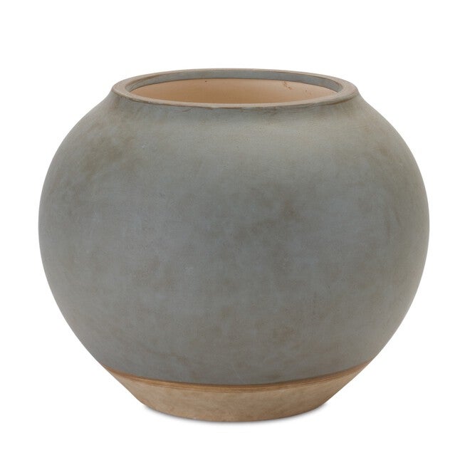 Vase 8.5 inchesD x 7.5 inchesH Ceramic, GREY/BROWN, hi-res image number null
