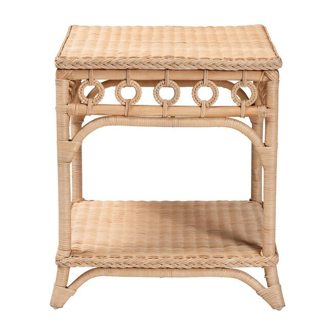 Oxford Braided Natural Rattan End Table, BROWN, alternate image number null