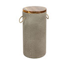 Beige Cement Modern Outdoor Accent Table, BEIGE, hi-res image number null