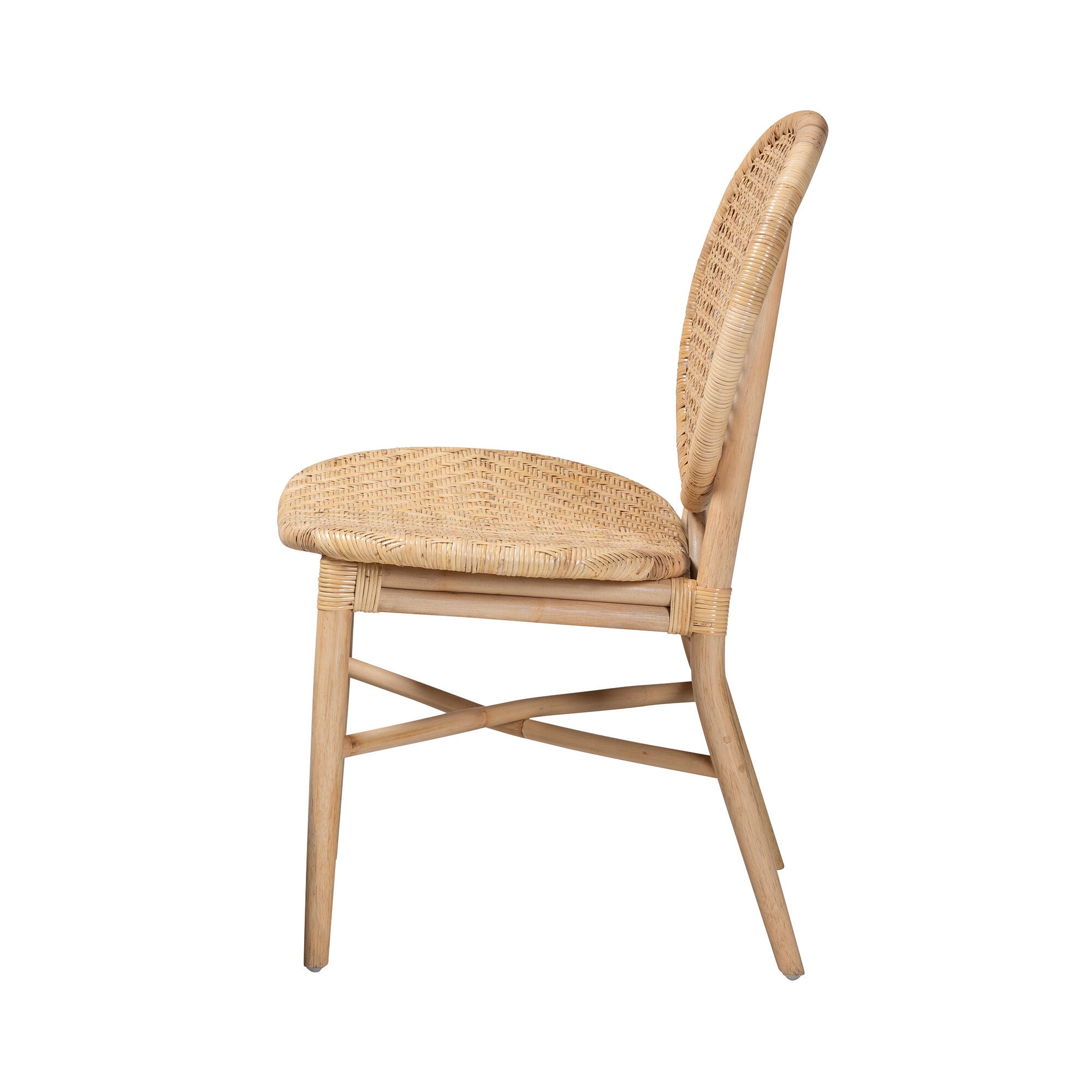 Osaka Modern Bohemian Natural Brown Rattan Dining Chair, NATURAL BROWN, alternate image number 4
