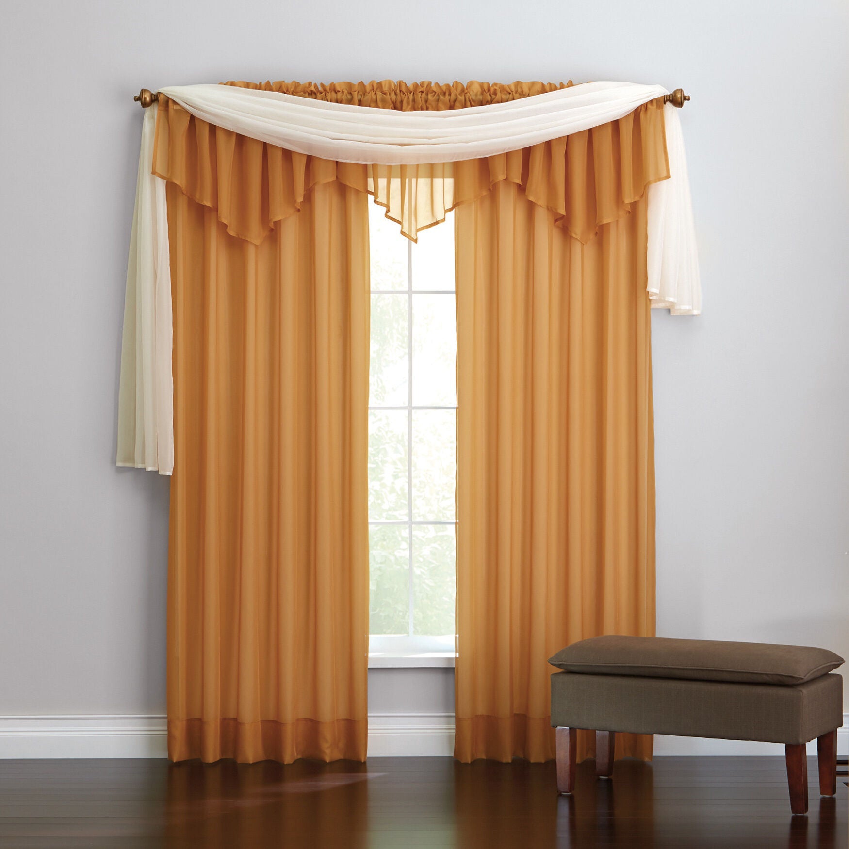 Brown sales scarf valance