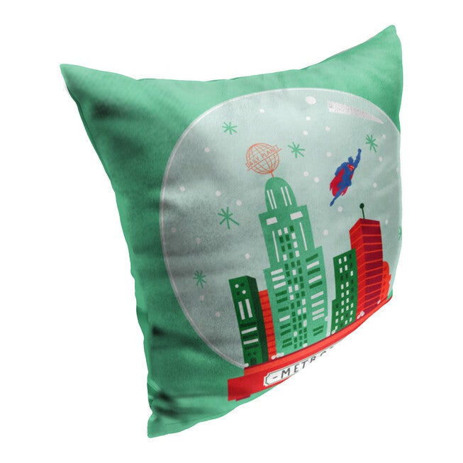 Wb Dc Justice League Metropolis Globe Printed Throw Pillow, , on-hover image number null