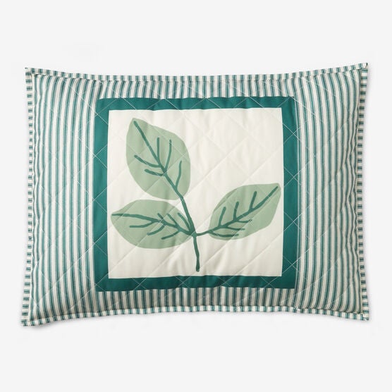 Garden Stripe Sham, SAGE, hi-res image number null
