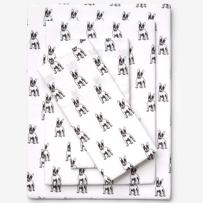 Printed Microfiber Sheet Set, FRENCH BULLDOG, hi-res image number null