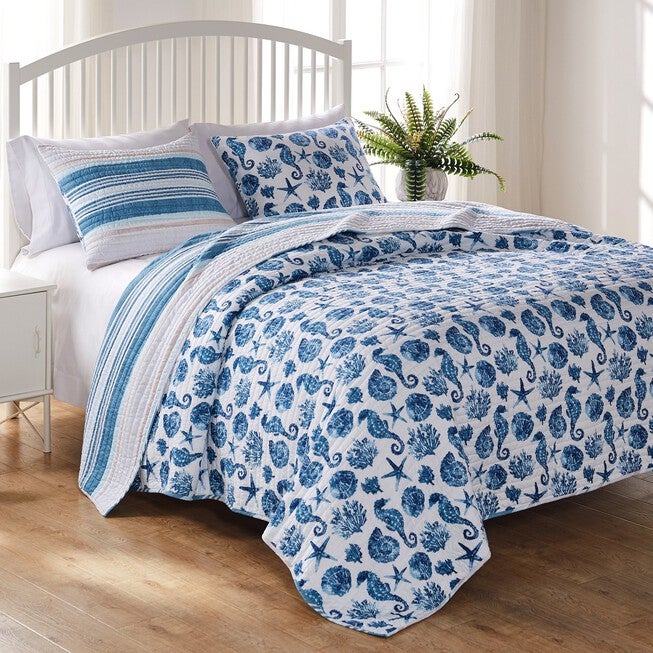 Pebble Beach Quilt And Pillow Sham Set, , on-hover image number 1