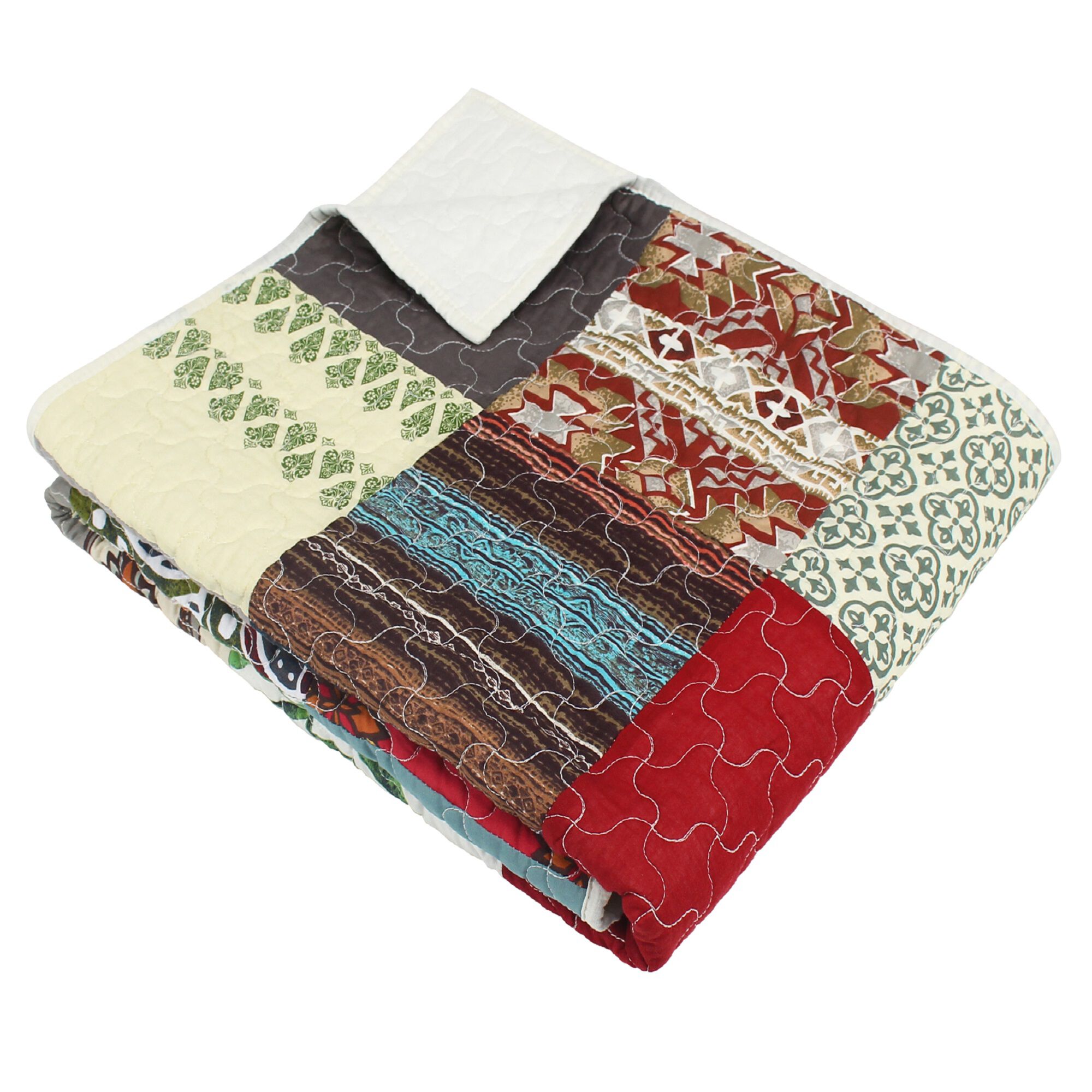 Renee Upcycle Quilted Throw Blanket, MULTI, alternate image number 3