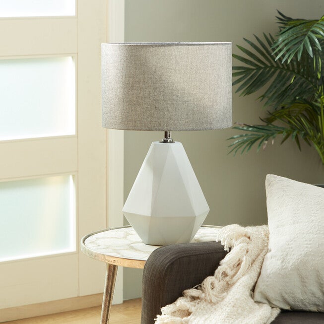 Light Grey Ceramic Transitional Table Lamp, , alternate image number 9