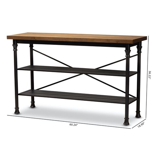 Velera Vintage Wood Metal Kitchen Storage Shelf Unit Furniture, , alternate image number null