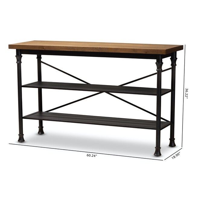 Velera Vintage Wood Metal Kitchen Storage Shelf Unit Furniture, , alternate image number 6
