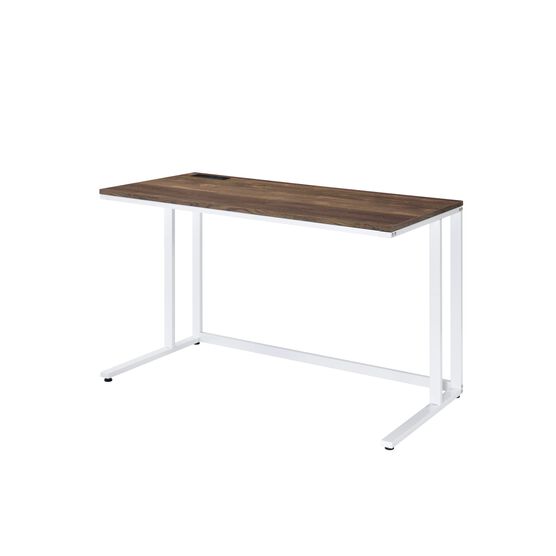 Built-In Usb Port Writing Desk, WALNUT WHITE, hi-res image number null