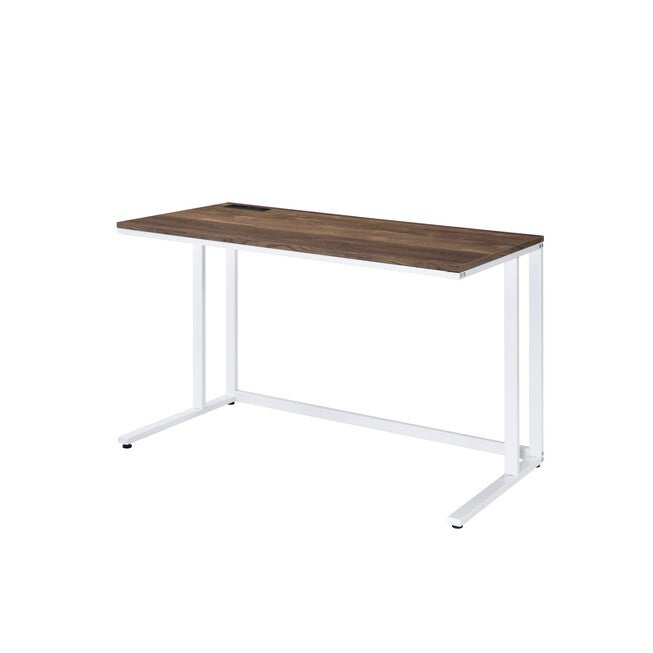 Built-In Usb Port Writing Desk, WALNUT WHITE, hi-res image number 0
