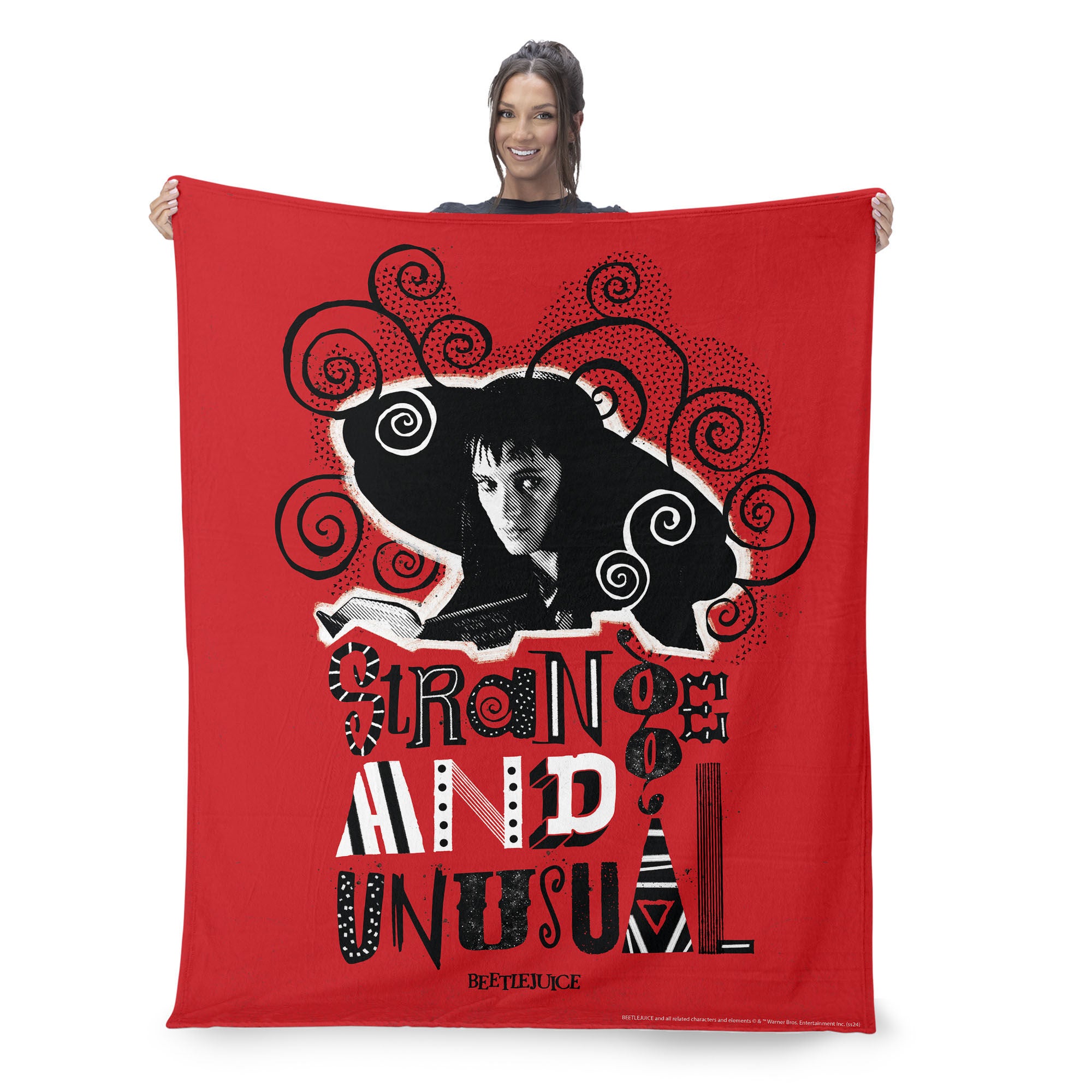 Warner Bros. Beetlejuice So So Strange Silk Touch Throw Blanket 40X50 Inches, RED, on-hover image number 1