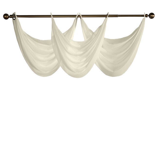 Rhapsody Lined Light Filtering Grommet Ascot Valance, , on-hover image number 1