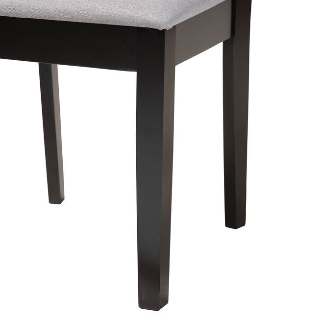 Abigail Modern Beige Fabric And Dark Brown Finished Wood 2-Piece Dining Chair Set, , alternate image number null