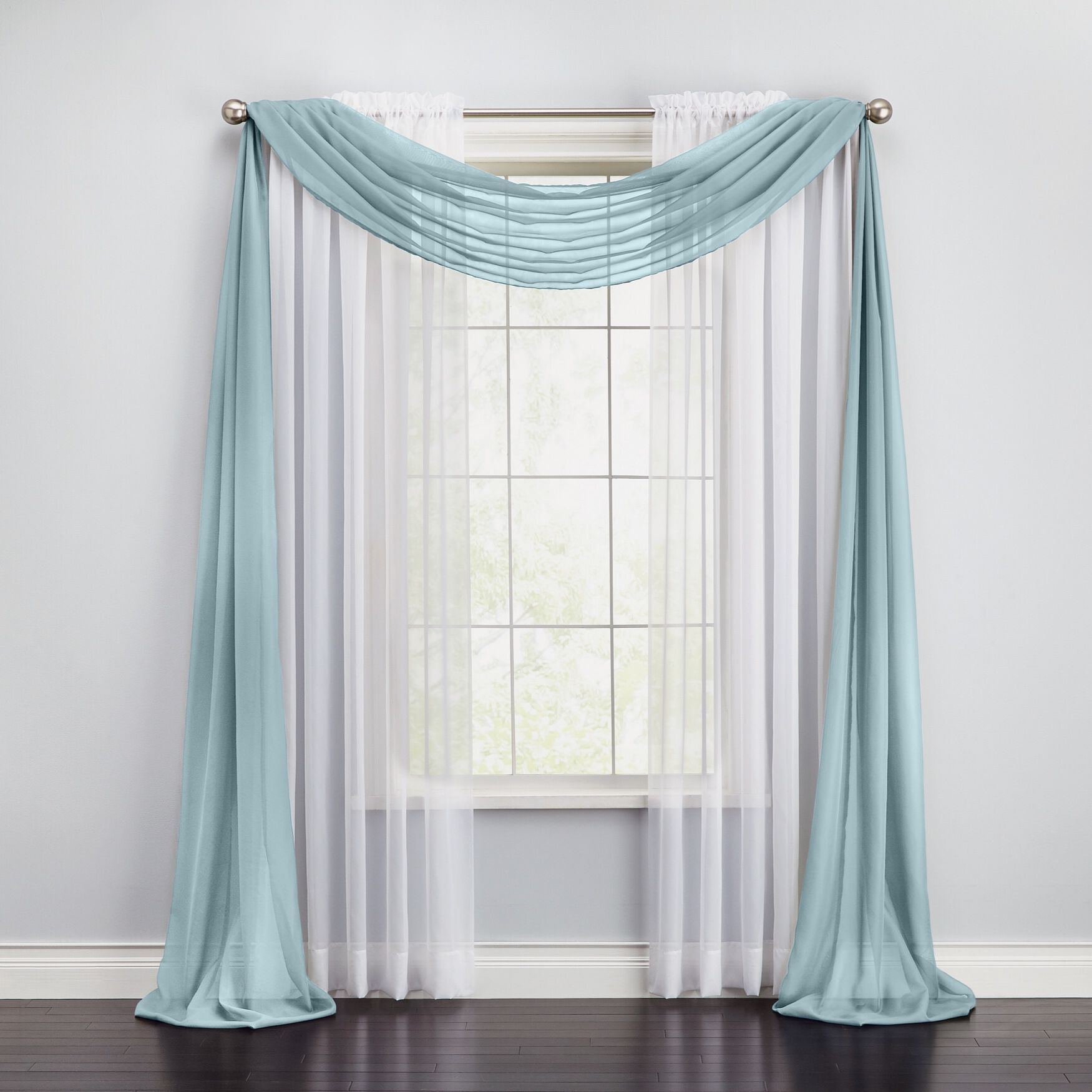 Sheer voile store scarf valance