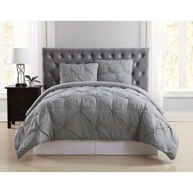 Pleated Comforter Set, GREY, hi-res image number 0