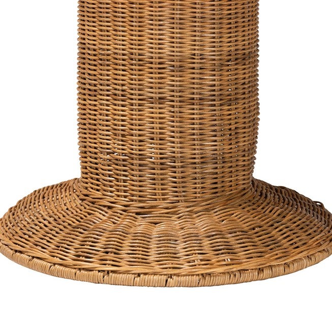 Pabla Bohemian Light Honey Rattan Scalloped Console Table, LIGHT HONEY, alternate image number 3