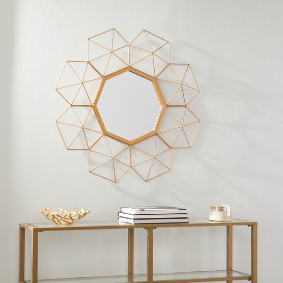 Villani Oversized Gold Sunburst Mirror Wall Decor Brylane Home