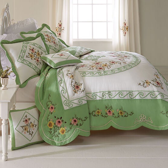 Ava Embroidered Cotton Sham, Ava Embroidered Cotton Sham,